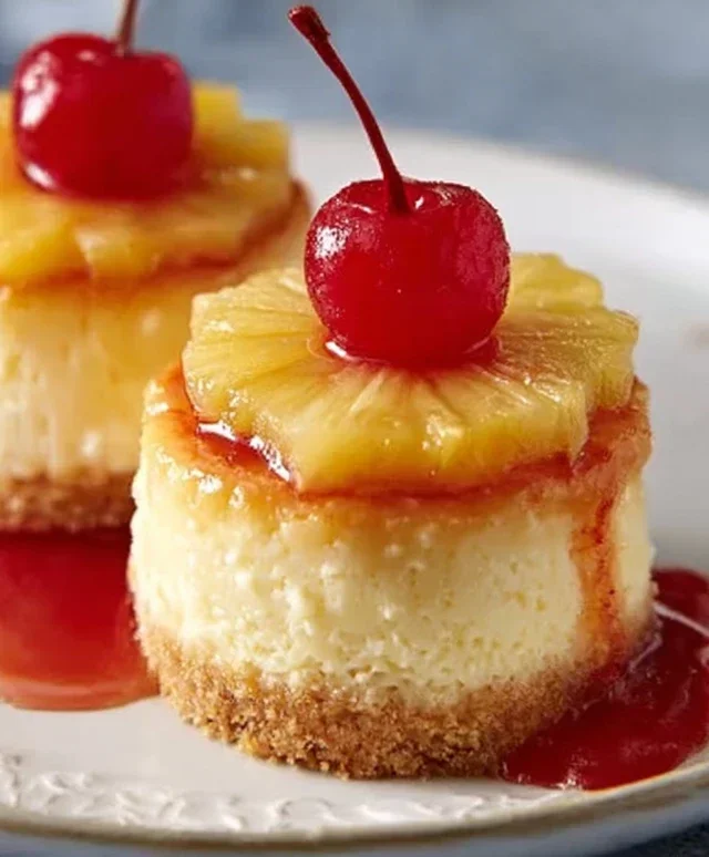 Mini Pineapple Upside-Down Cheesecakes