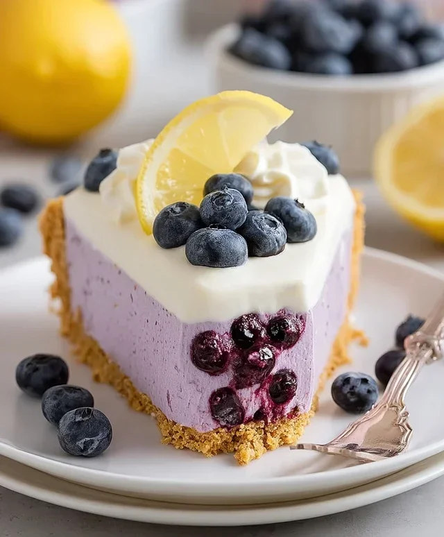 No Bake Lemon Blueberry Pie