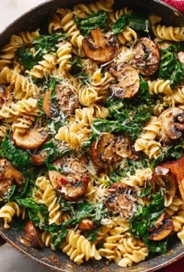 Parmesan Spinach Mushroom Pasta Skillet