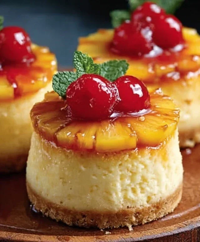Mini Pineapple Upside-Down Cheesecakes