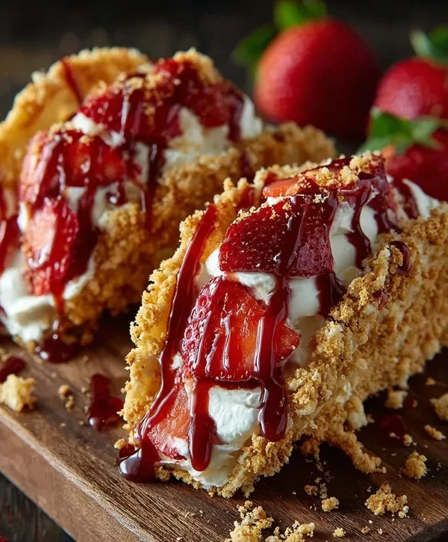 Strawberry Crunch Cheesecake Tacos