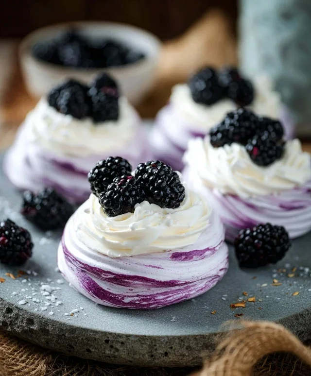 Blackberry Pavlovas