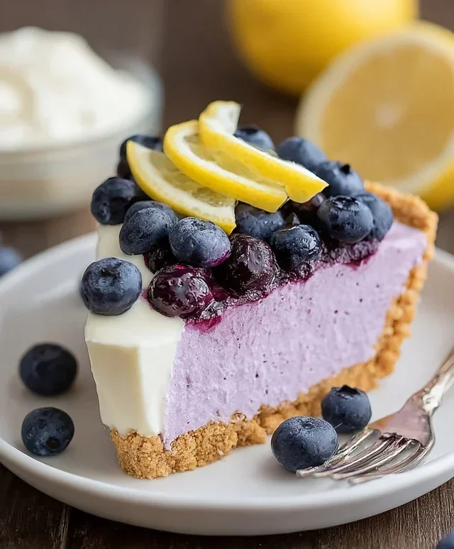 No Bake Lemon Blueberry Pie