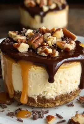 No Bake Turtle Mini Cheesecakes
