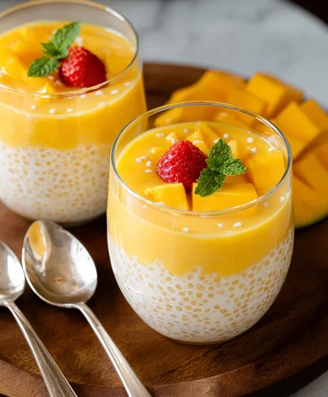 Mango Tapioca Pudding (Mango Sago)