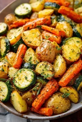 Garlic Herb Roasted Potatoes Carrots and Zucchini