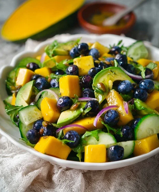 Mango Cucumber Salad with Blueberry and Avocado