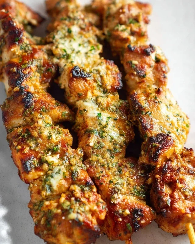 Ranch Garlic Parmesan Chicken Skewers