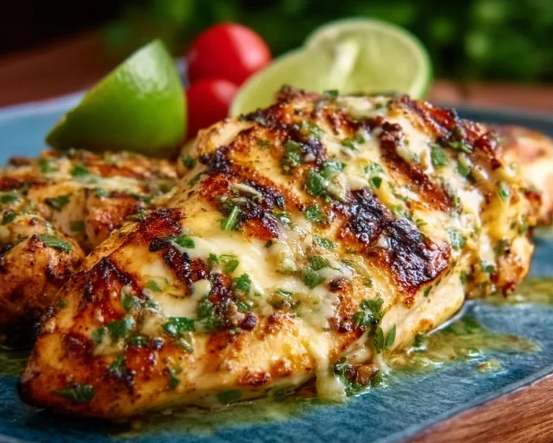Grilled Salsa Verde Chicken with Pepper Jack