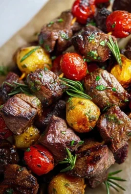 Rosemary Garlic Steak Kebabs