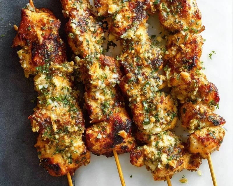 Ranch Garlic Parmesan Chicken Skewers