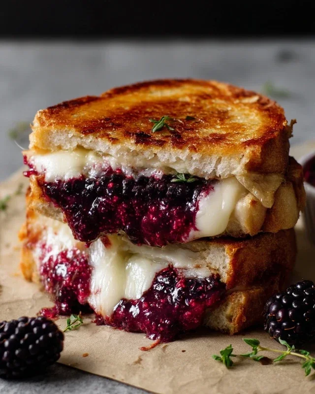Blackberry Balsamic and Brie Grilled Cheese