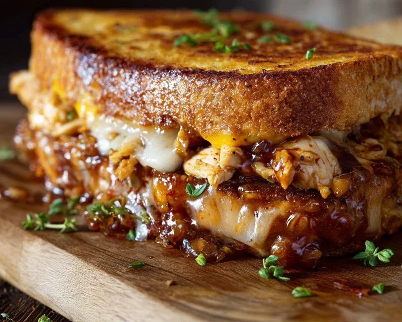 BBQ Chicken Grilled Cheese Sandwich