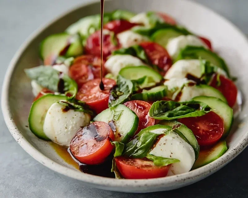 Fresh Cucumber Caprese Salad