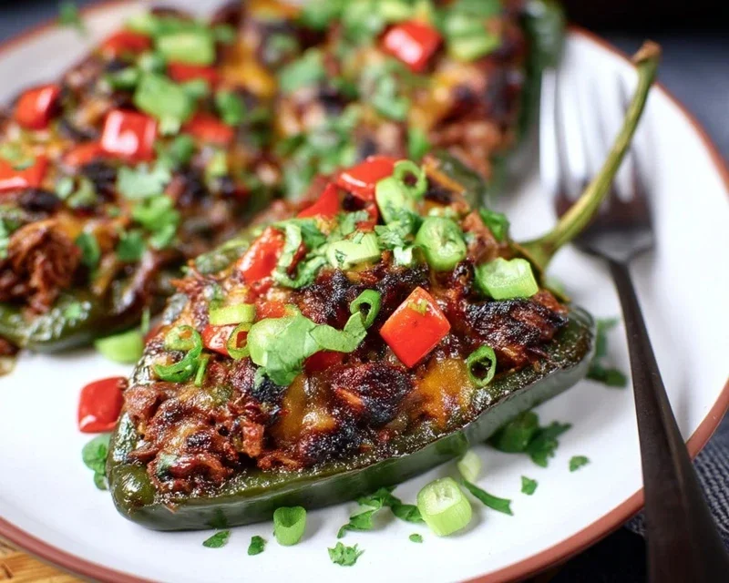 Brisket Stuffed Poblano Peppers