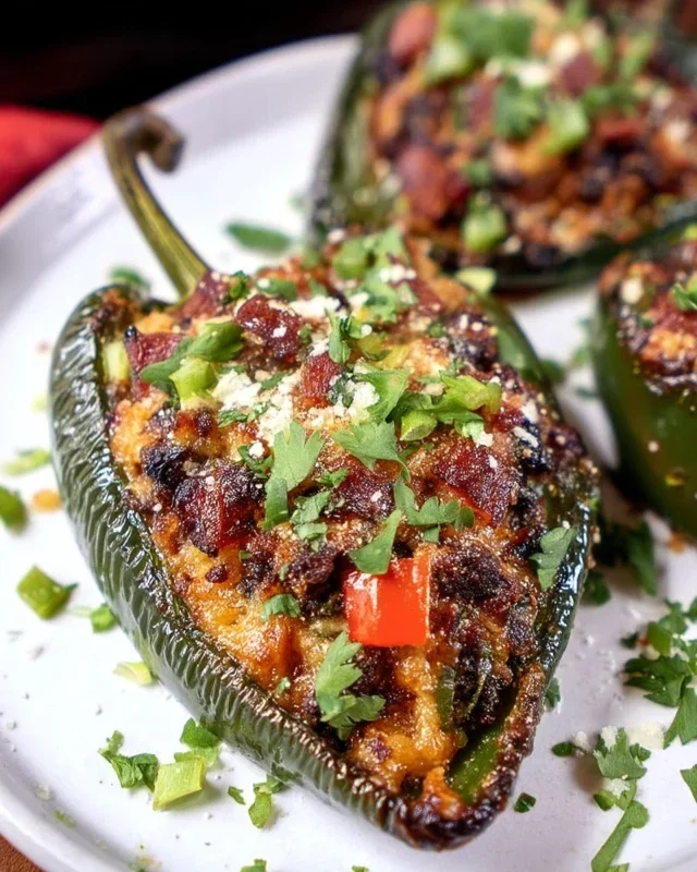 Brisket Stuffed Poblano Peppers