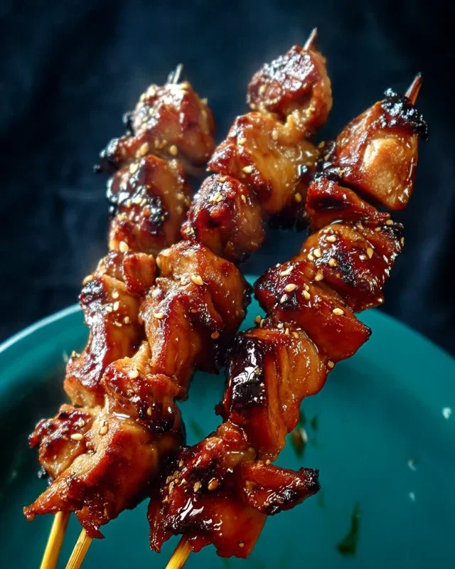 Sticky Bourbon Extract Extract Chicken Skewers