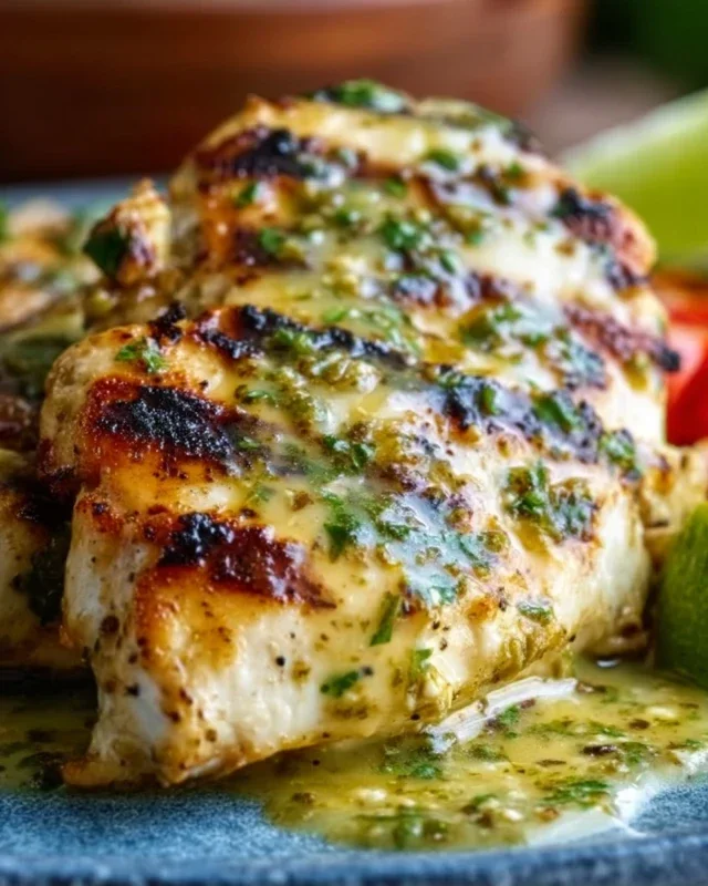 Grilled Salsa Verde Pepper Jack Chicken