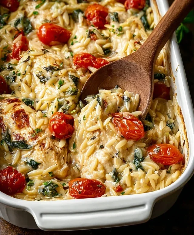 Orzo Tuscan Chicken Bake