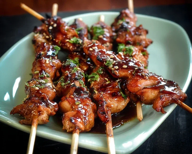 Sticky Bourbon Extract Extract Chicken Skewers