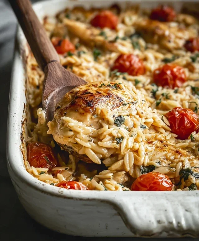 Orzo Tuscan Chicken Bake