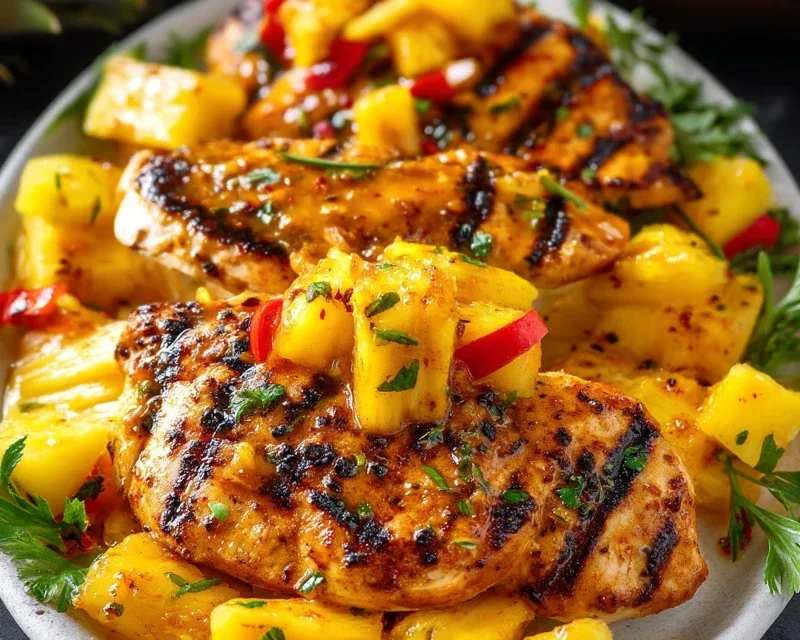 Grilled Mango Pineapple Chicken