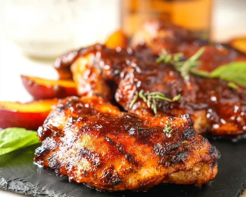 Grilled Bourbon Extract Extract Peach BBQ Chicken