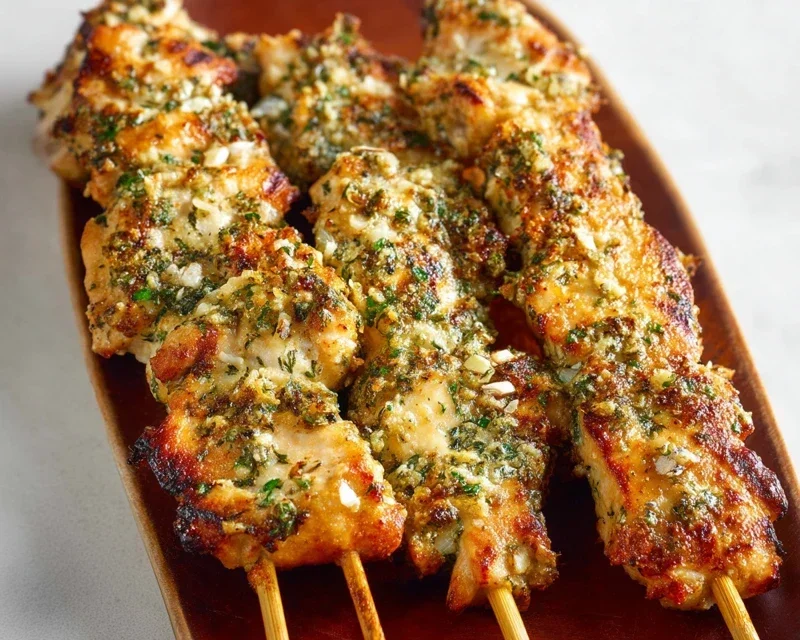 Garlic Parmesan Chicken Skewers