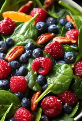 Berry Spinach Salad with Blueberries and Raspberries