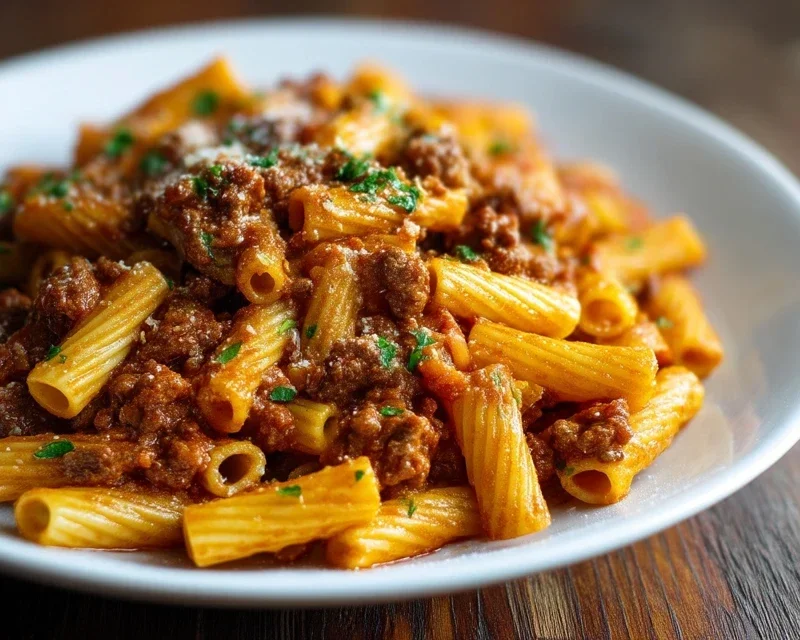 Beef Pasta in Tomato Sauce {Beef Ragu Pasta}