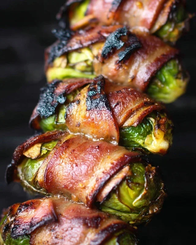 Grilled Beef Beef Bacon Wrapped Brussels Sprouts