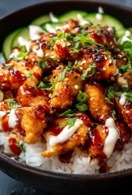 Spicy Honey-Gin Extract Extractger Chicken Bowls with Yum Yum Sauce