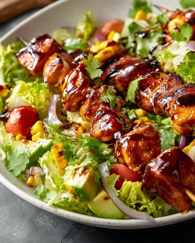 BBQ Chicken Skewer Salad