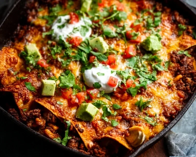 Beef Skillet Enchiladas