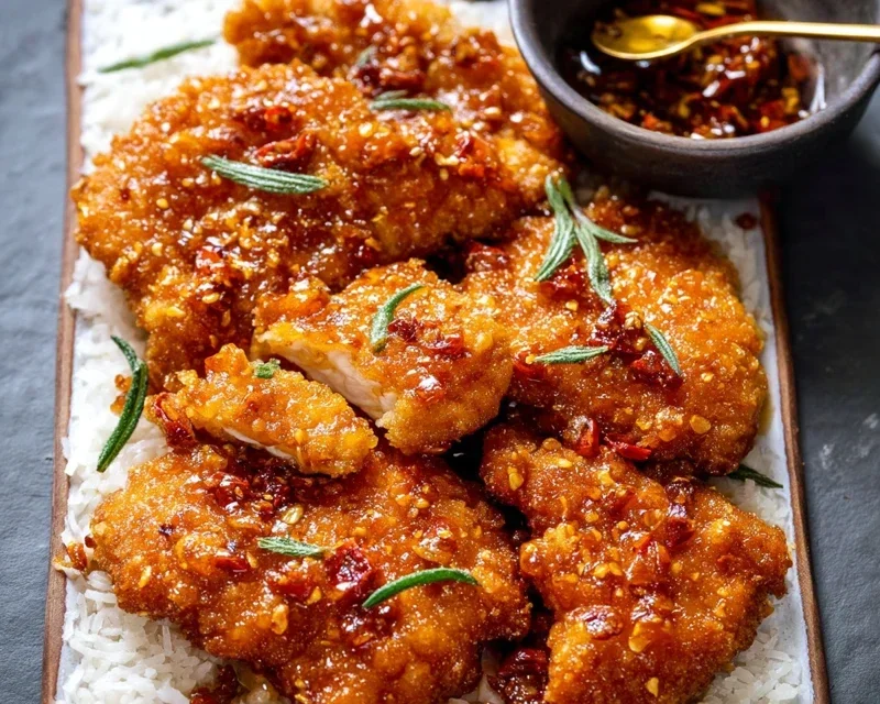 Baked Crunchy Hot Honey Chicken