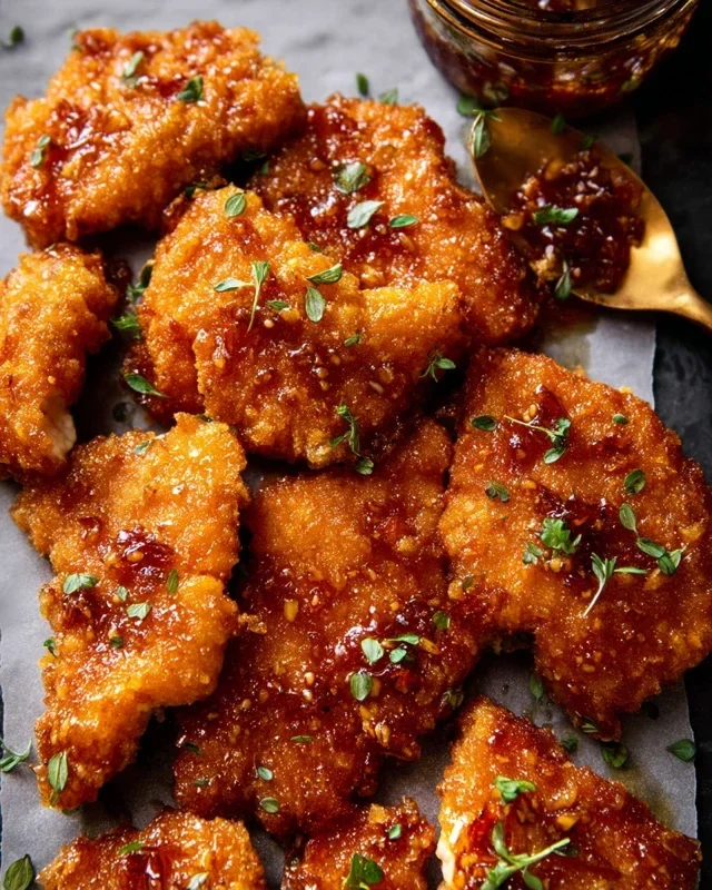 Baked Crunchy Hot Honey Chicken