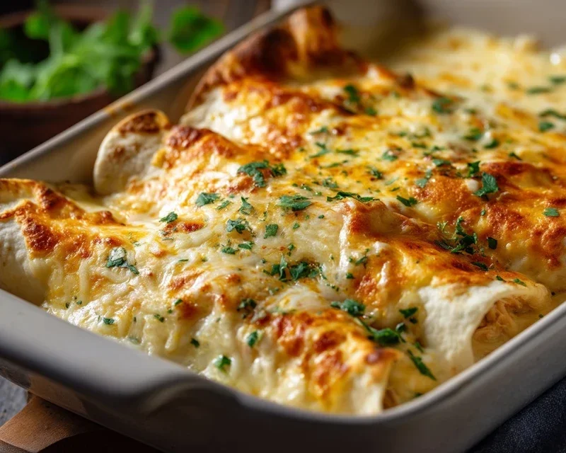 Creamy White Chicken Enchiladas
