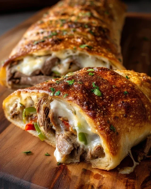 Philly Cheesesteak Stromboli