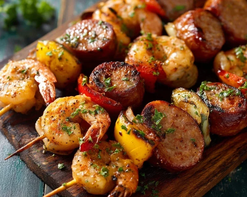 Sausage and Shrimp Kabobs