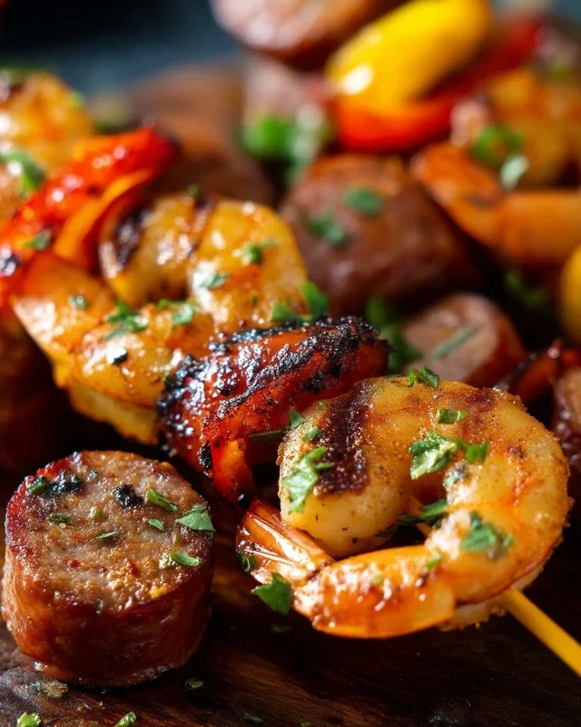 Sausage and Shrimp Kabobs