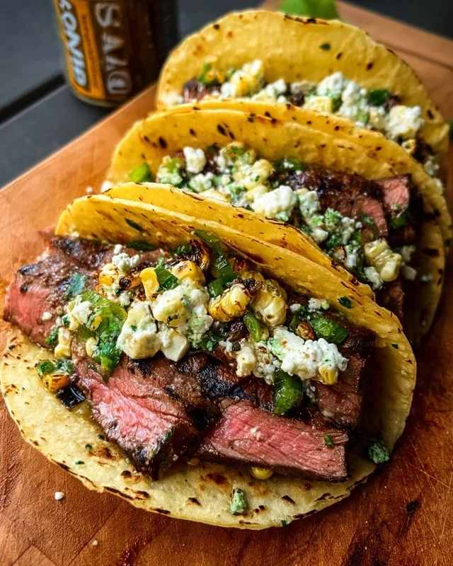 Grilled Elote Steak Tacos