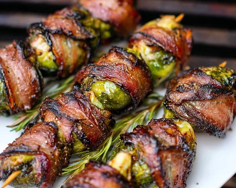 Grilled Beef Beef Bacon Wrapped Brussels Sprouts