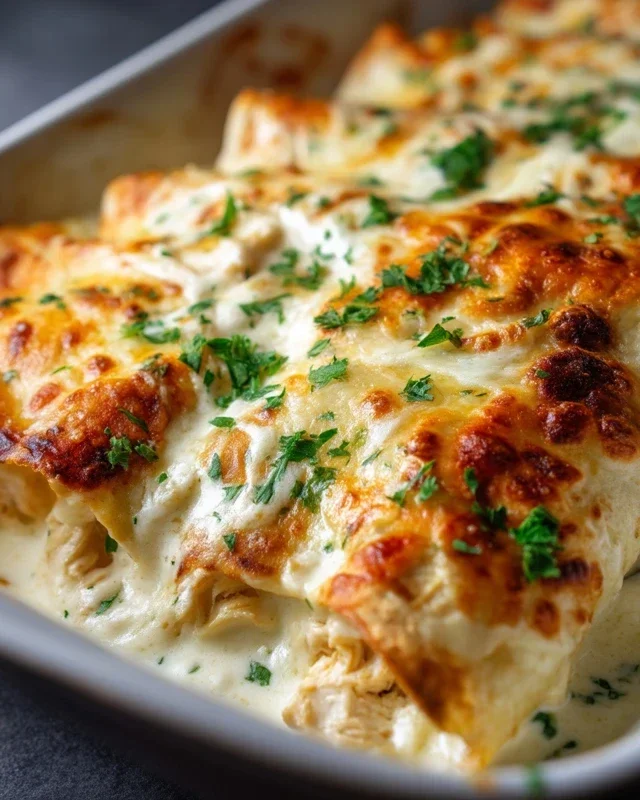 Creamy White Chicken Enchiladas