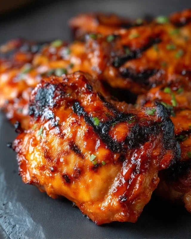 Grilled Honey Buffalo Chicken Thighs